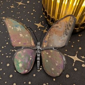 Handmade Stained Glass Iridescent Butterly